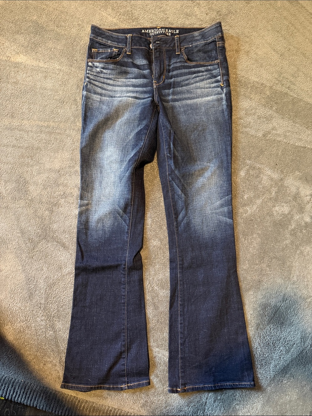 American Eagle Outfitters Dark & Medium Blue Bootcut Jeans - Picture 2 of 4